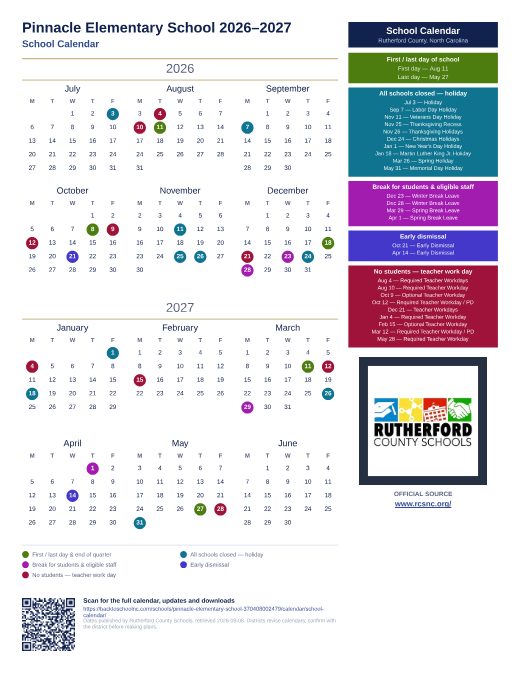 School Calendar preview