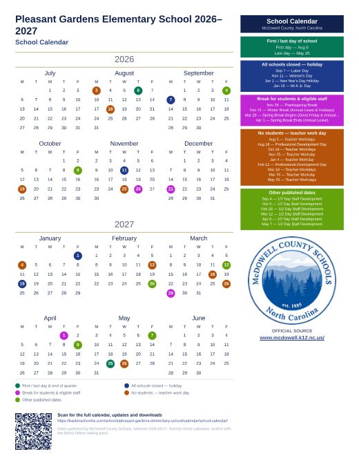 School Calendar preview