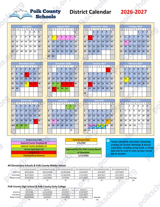 2026-2027 Calendar preview