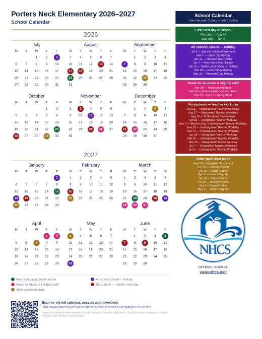 School Calendar preview