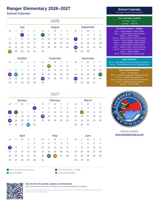 School Calendar preview