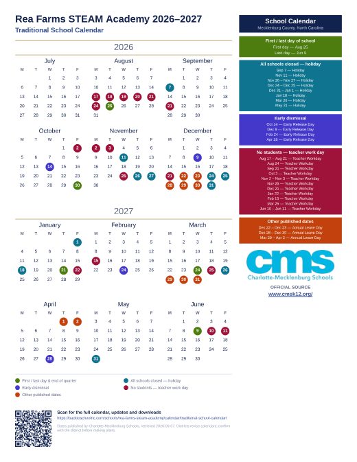 Traditional School Calendar preview