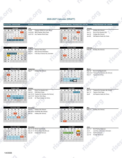2026-2027 Calendar preview