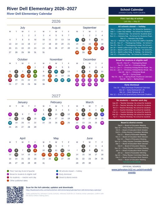 River Dell Elementary Calendar preview