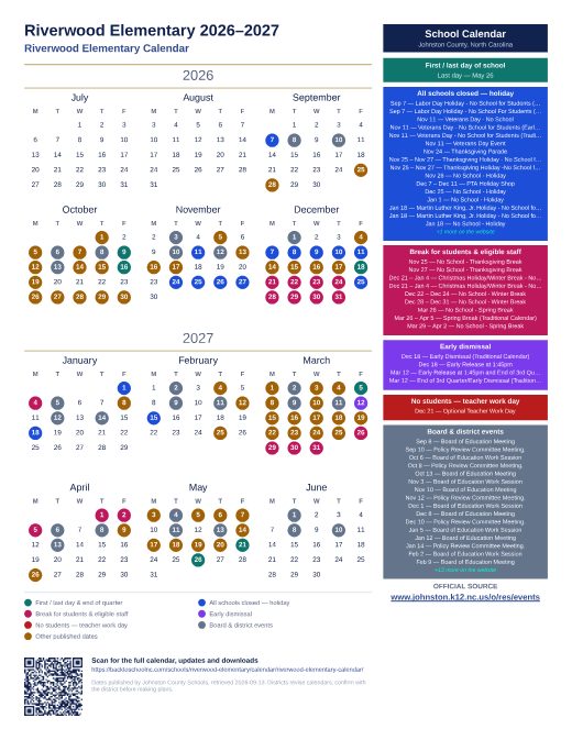 Riverwood Elementary Calendar preview