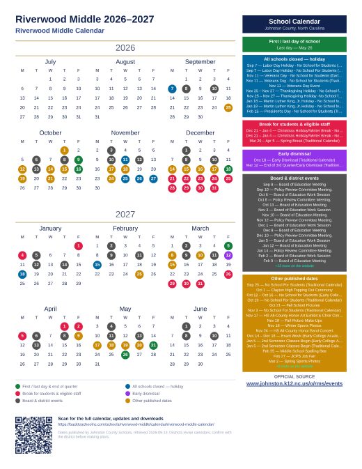 Riverwood Middle Calendar preview