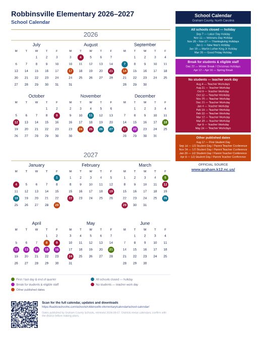 School Calendar preview