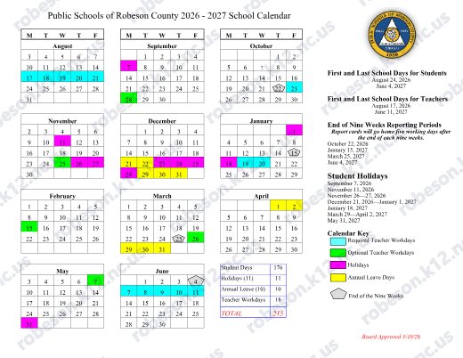 2026-2027 Calendar preview