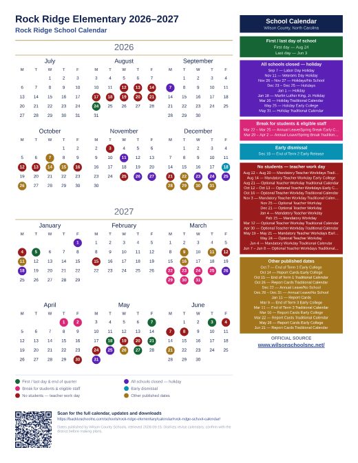 Rock Ridge School Calendar preview