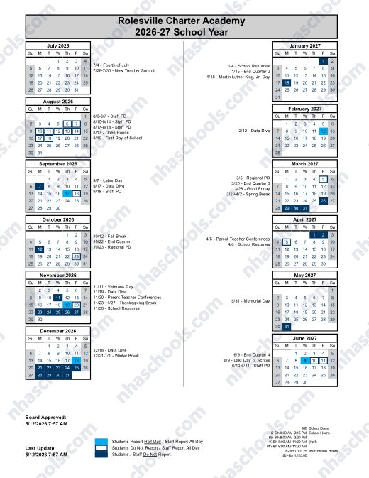 2026-2027 Calendar preview