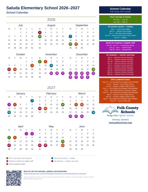 School Calendar preview