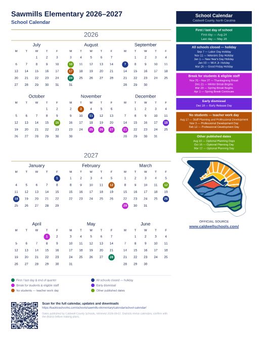 School Calendar preview