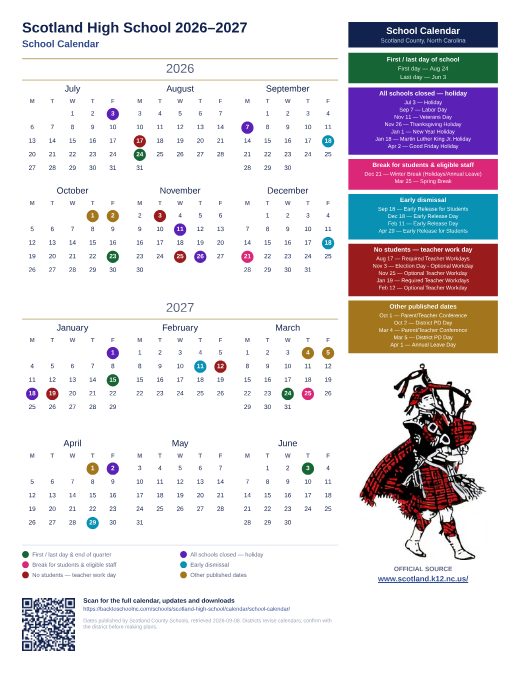 School Calendar preview