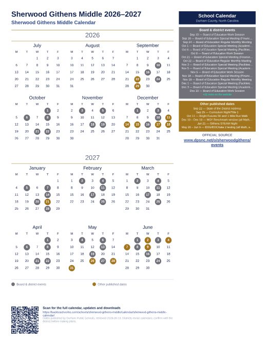 Sherwood Githens Middle Calendar preview
