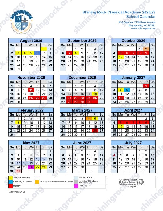 2026-2027 Calendar preview