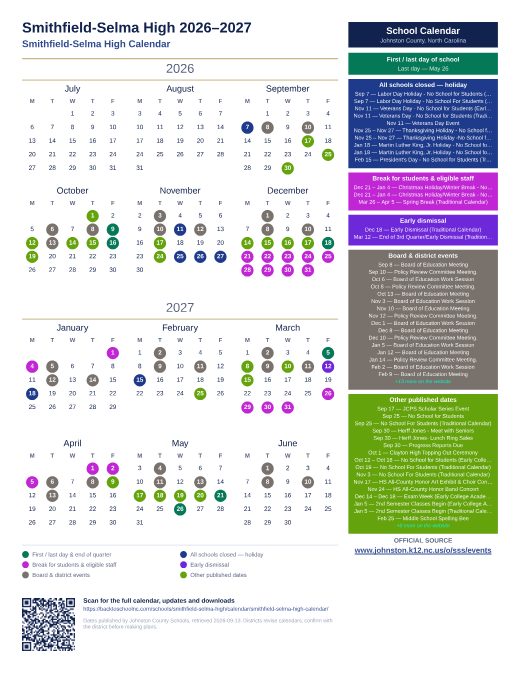 Smithfield-Selma High Calendar preview