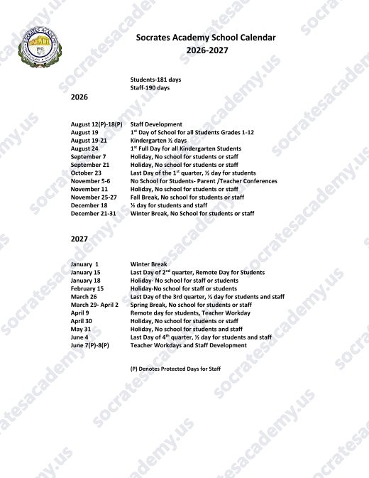 2026-2027 Calendar preview