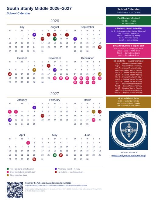 School Calendar preview