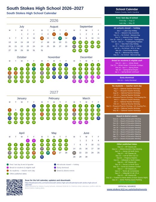 South Stokes High School Calendar preview