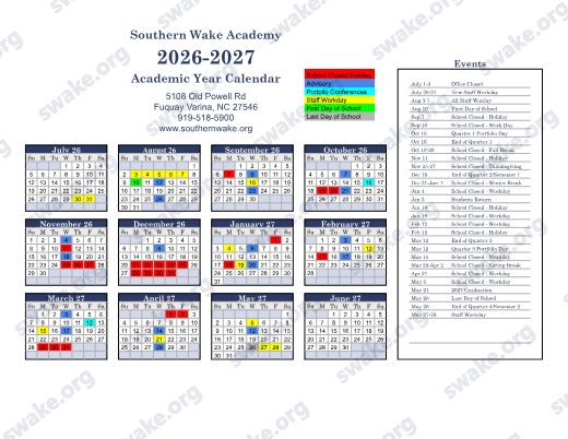 2026-2027 Calendar preview