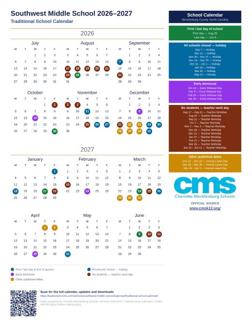 Traditional School Calendar preview