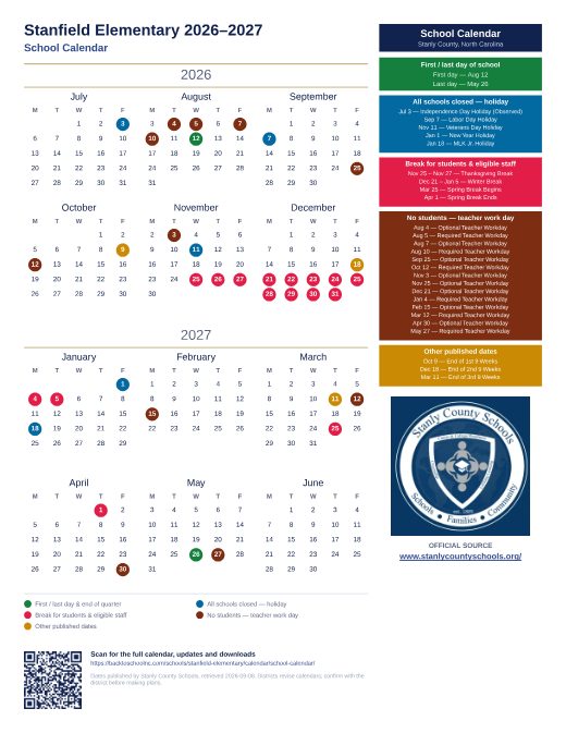 School Calendar preview