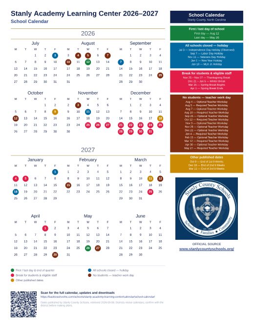 School Calendar preview