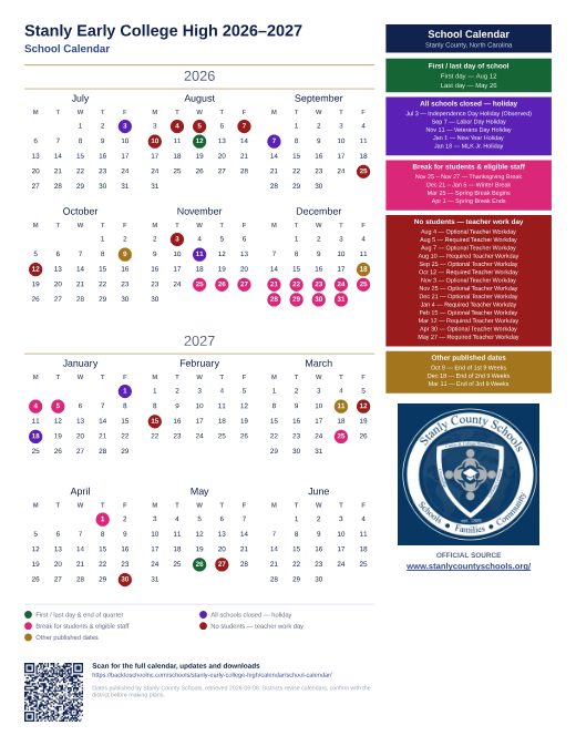 School Calendar preview