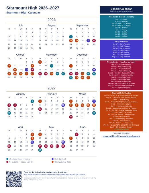 Starmount High Calendar preview