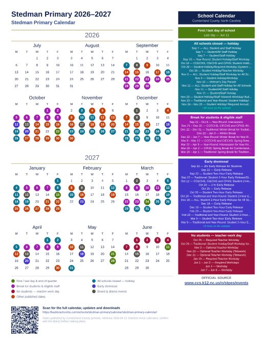 Stedman Primary Calendar preview