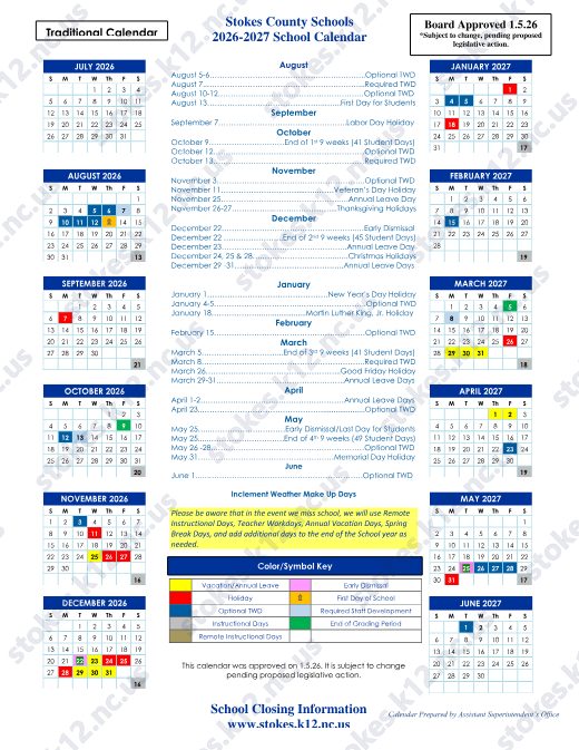 2026-2027 Calendar preview
