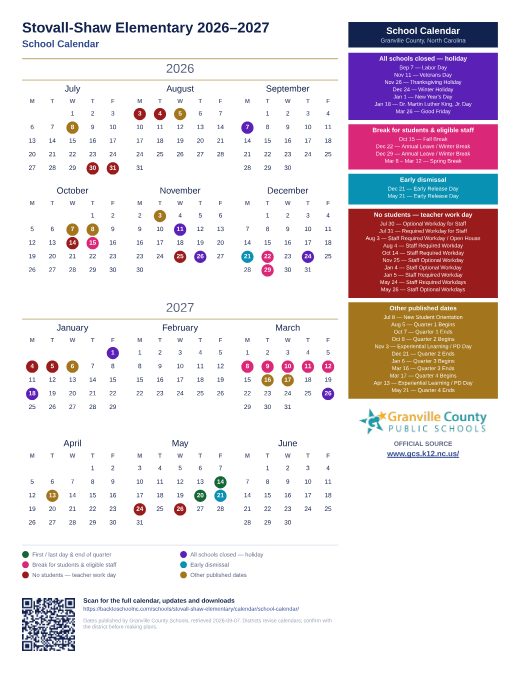 School Calendar preview