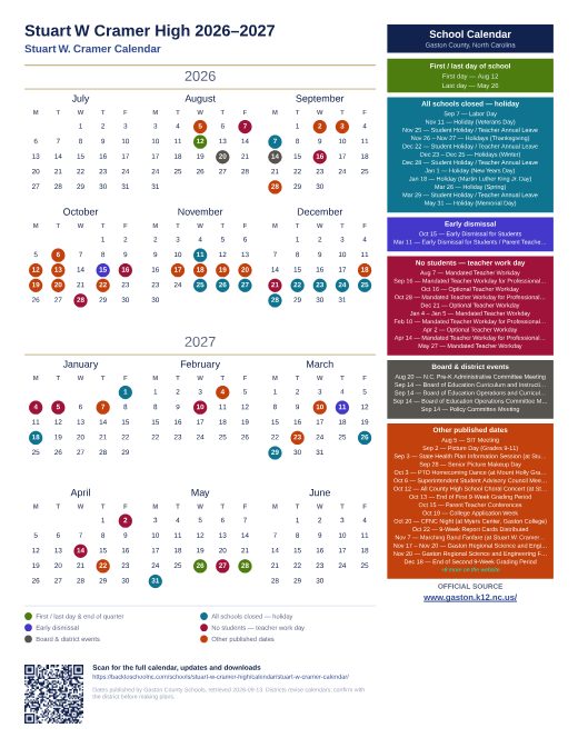 Stuart W. Cramer Calendar preview
