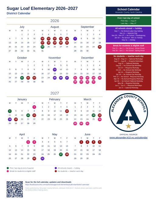 District Calendar preview