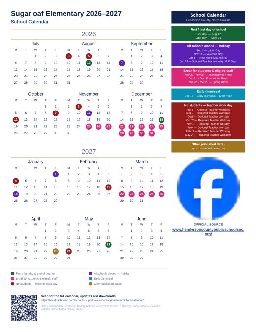 School Calendar preview