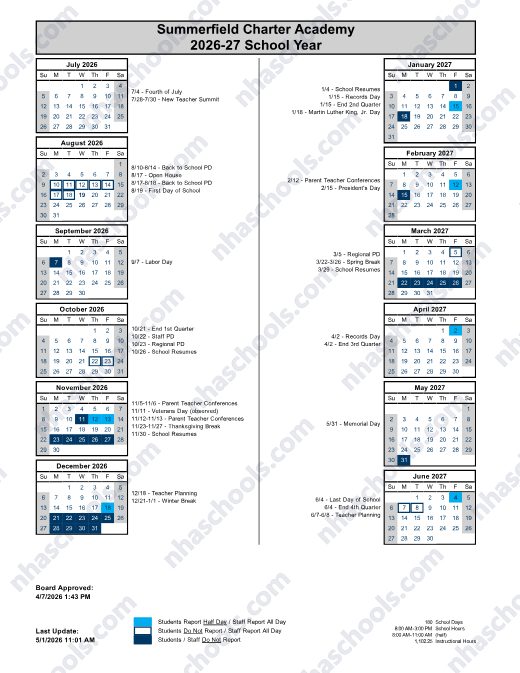 2026-2027 Calendar preview