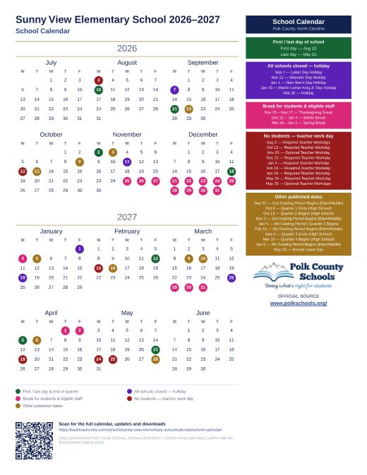 School Calendar preview