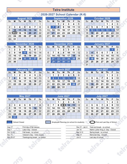 2026-2027 Calendar preview