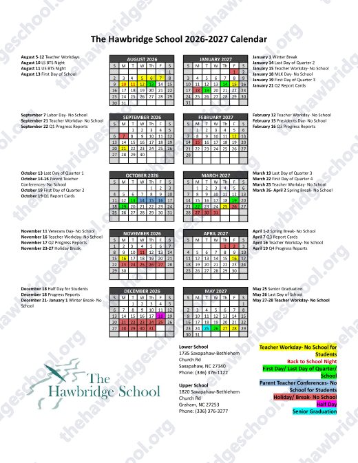 2026-2027 Calendar preview