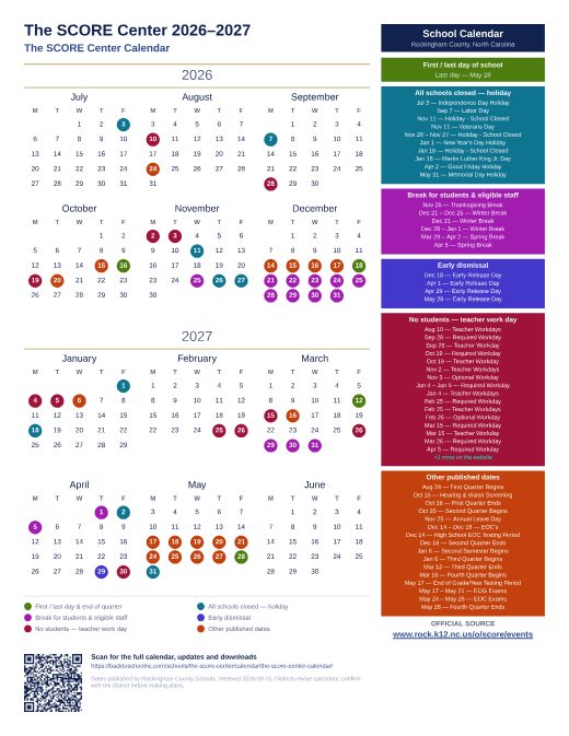 The SCORE Center Calendar preview