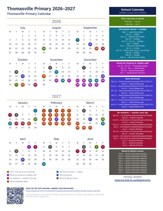 Thomasville Primary Calendar preview