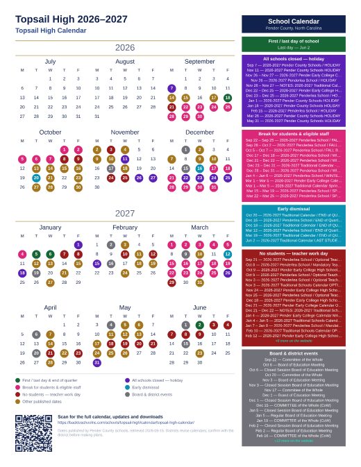 Topsail High Calendar preview