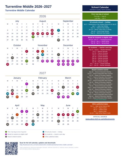 Turrentine Middle Calendar preview