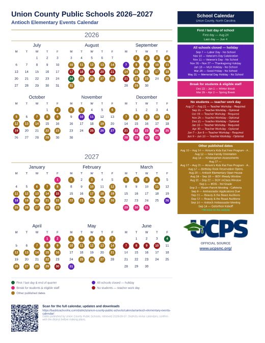 Antioch Elementary Events Calendar preview