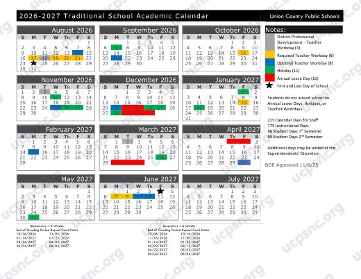 2026-2027 Calendar preview