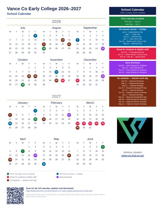 School Calendar preview