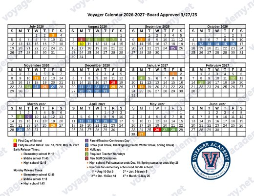 2026-2027 Calendar preview