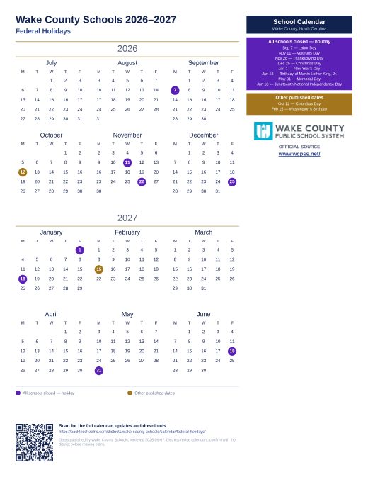 Federal Holidays preview