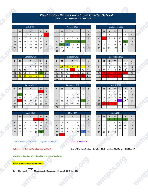 2026-2027 Calendar preview