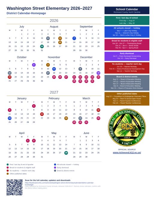 District Calendar-Homepage preview